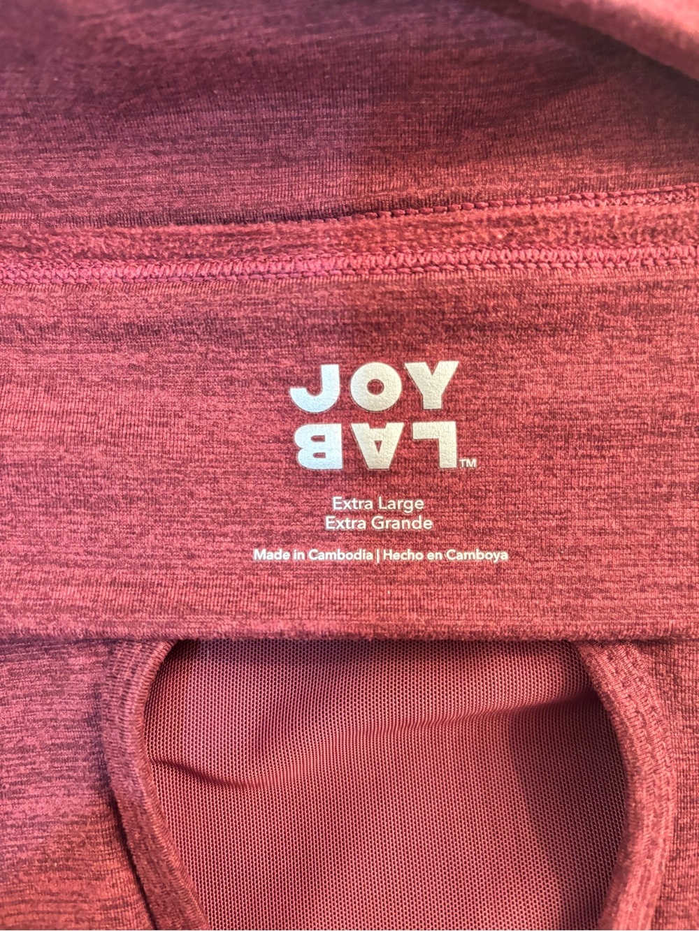 JoyLab Maroon Ribbed Athletic Crop Tank - Picture 3 of 3